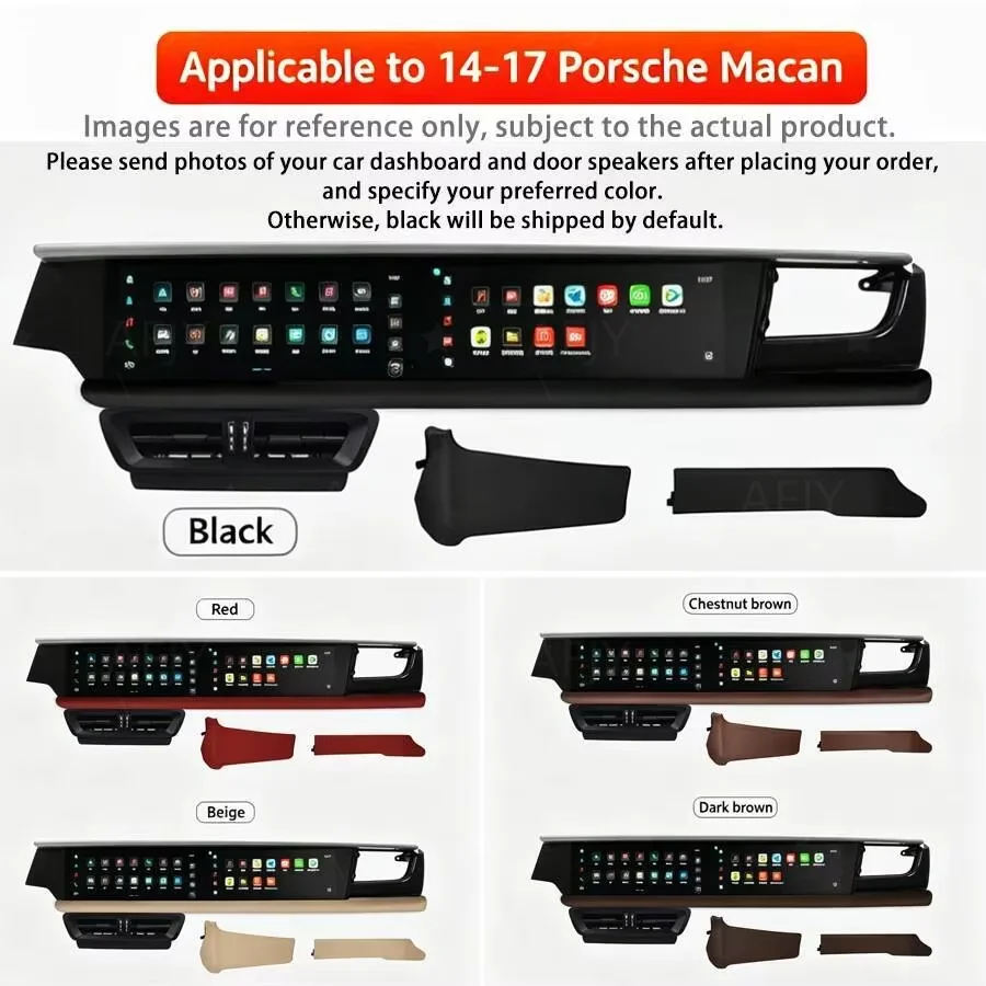 For Porsche Macan 2011-2017 Upgraded Dual Screen Intelligent System Atmosphere Light Android Multimedia Player Car GPS Carplay