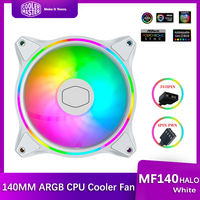 Cooler Master MF140 HALO White ARGB 140MM 5V 3PIN PC Computer Case Fan CPU Cooler Liquid Cooling Quiet PWM Replaces Fans