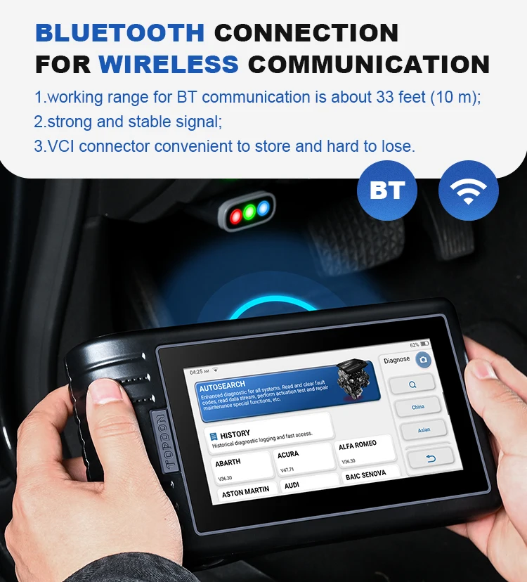 TOPDON ArtiDiag800 BT 12 فولت 24 فولت Obd2 الماسح الضوئي آلة تشخيص السيارات أداة مسح ضوئي