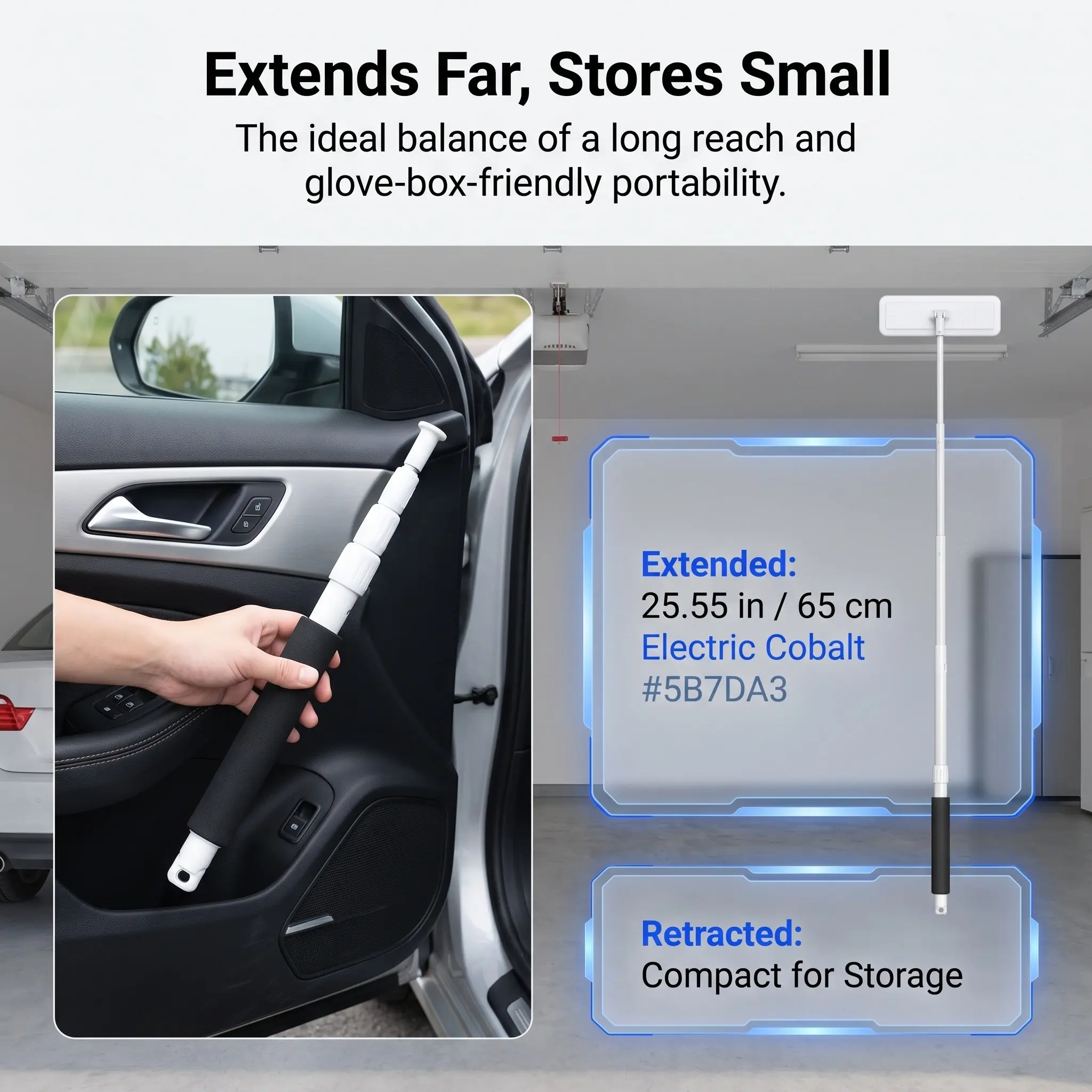 Parking Toll Swiping Rod Telescopic ABS Stainless Steel Card Holder Contactless Payment Vehicle Parking Tool Extender Stick