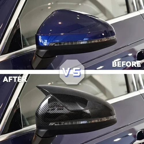 Imagen 2 del producto Para Audi A4 A5 B9 2017 2018 2019 2020 2021-2023 tapas de espejo lateral negro Allroad Quattro reemplazar cubiertas de espejo tapa de concha