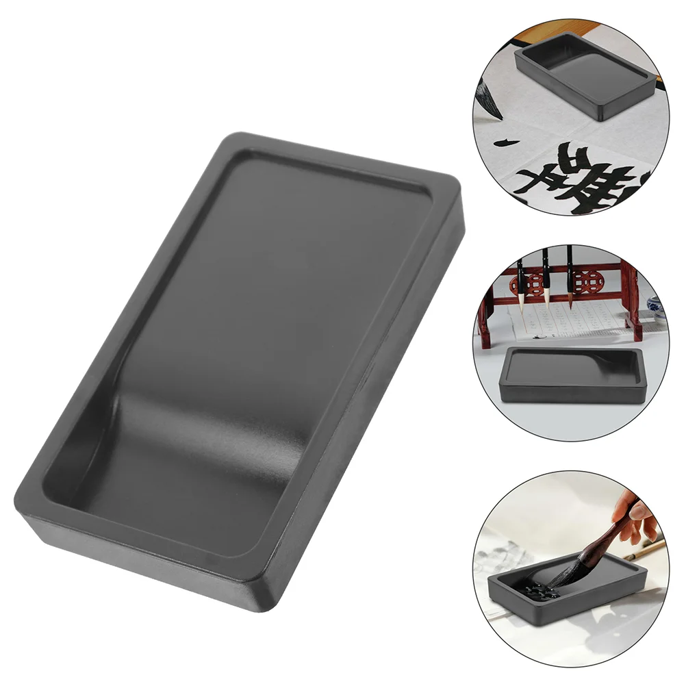 2 Pcs Student Inkstone Calligraphy Inkslab Lightweight Portable for Drawing Abs Exercising