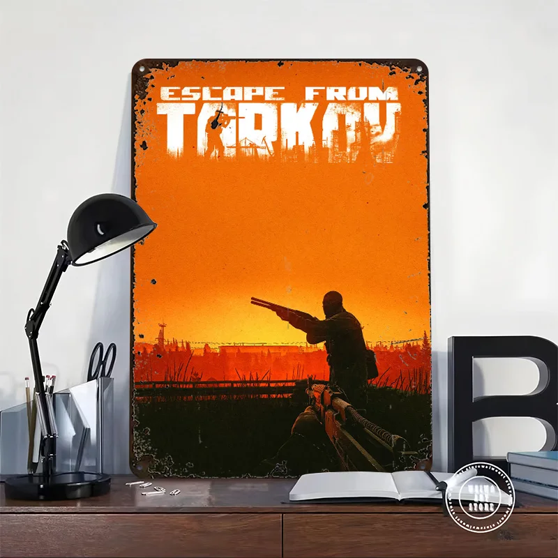 Escape From Tarkov Game Metal Poster Perfect Gift for Fans Lovers Customized Wall Art Metal Sign for Gaming Room Decoration Cozy