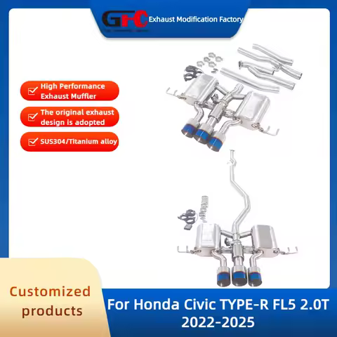 Catback Valvetronic Exhaust Pipe for Civic TYPE-R FL5 2.0T 2022-2025 High-Performance Stainless Steel Valve Exhaust Muffler