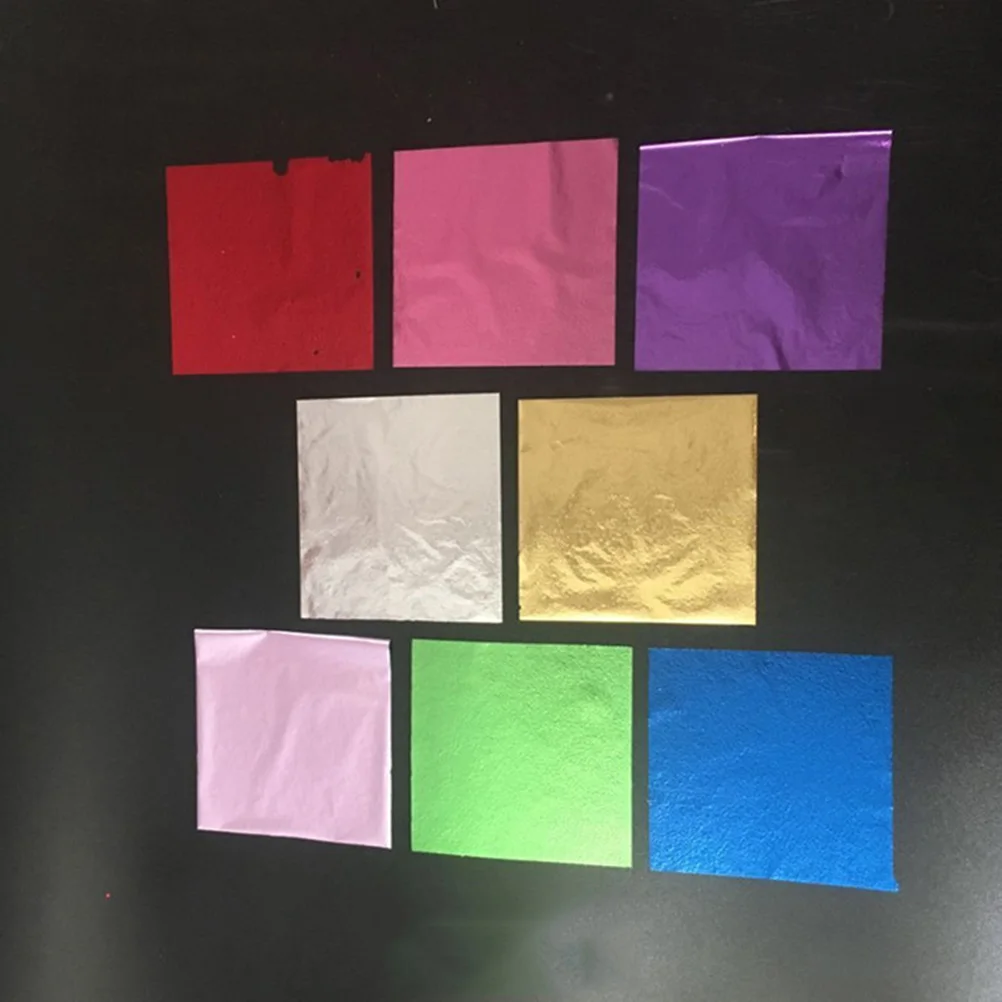 

50Pcs Art Foil Paper Sheets Shiny Imitation Gold for Crafting Gilding Decorative Wall Furniture Clay Nails and Statues