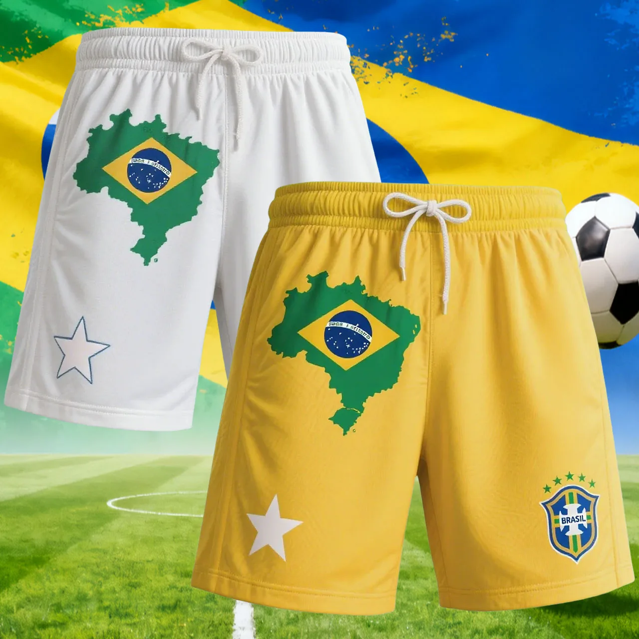 

New Adult/Children's Quick Drying Breathable Football Training T-shirt Shorts Brazilian Printed Sports Training Running Shorts