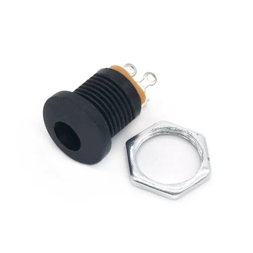Imagen 2 del producto DC-022 toma de corriente CC negra 5,5x2,1mm 5,5x2,5mm conector hembra de montaje en Panel enchufe macho CC toma de corriente