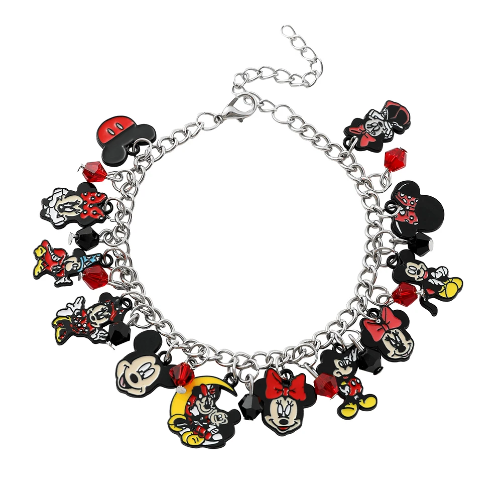 Disney Cartoon Bracelet for Women, Mickey and Minnie Mouse Bracelet, Girl Accessories, Birthday Gift