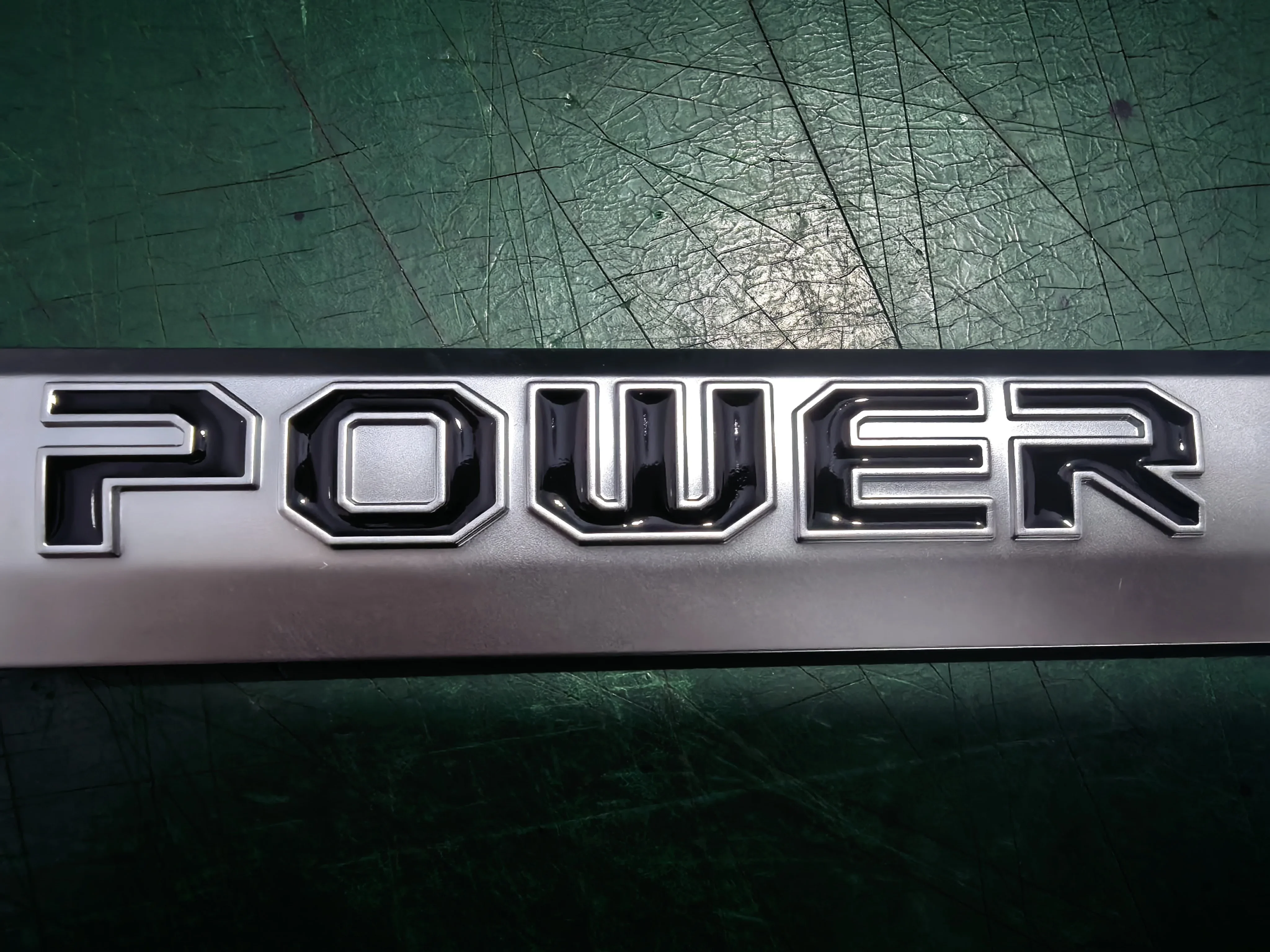 2PCS Matte Silver Power Stroke Diesel Emblem Badges Logo Stickers Nameplates for Vehicle