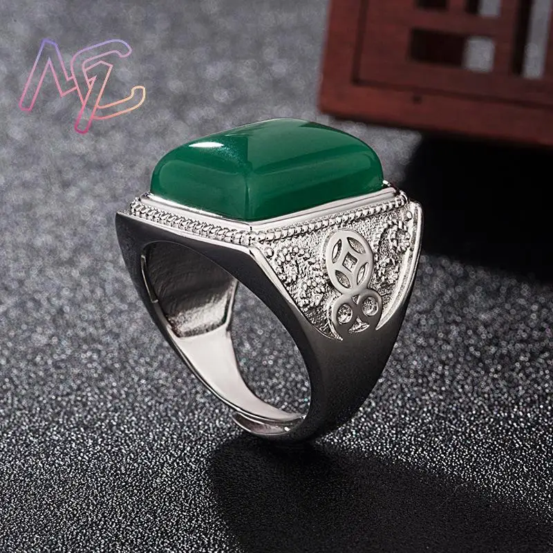 Green Natural Jade Rings Real Jewelry Designer Lucky Talismans Luxury Charm Amulet Fashion Accessories Vintage - view 5