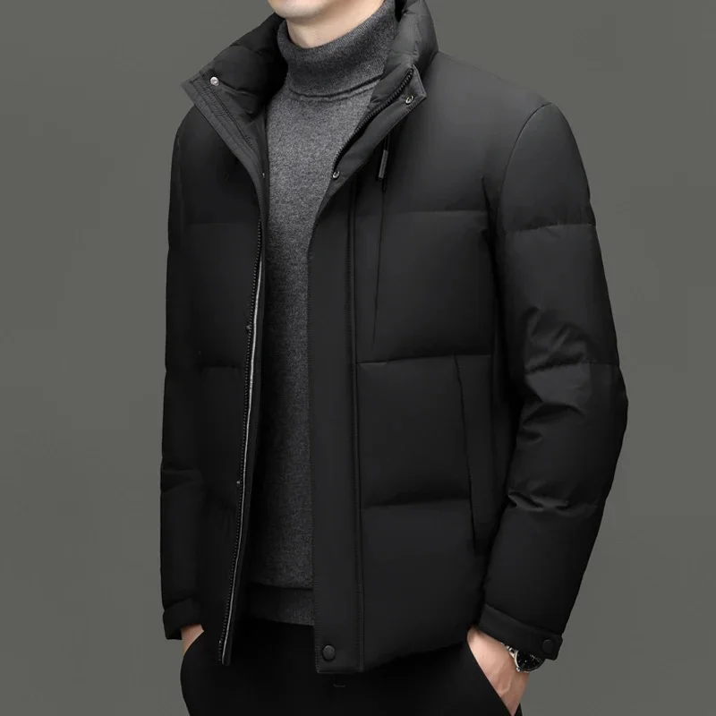 2025 nova chegada jaqueta de inverno pato branco para baixo jaquetas homens, homens engrossar casaco quente, moda com capuz parkas masculino M-4XL