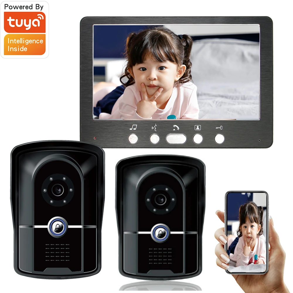 

7 Inch Tuya Video Doorbell WiFi Outdoor Door Bell Waterproof Intercom Smart Home Wired Door Phone Camera