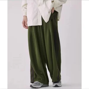 Pantolon Geniş Bacak İşlemeli, erkekler ve Kadınlar için Pantolon Rahat Geniş Bacak, Etiketlerde 1:1 Koşucu, İplik, Şerit, Zeytin Yeşili, 2024ss zeytin yeşili pantolonlarda 12 büyük satış-no. 11