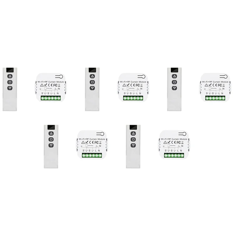 

ABGE-5X Tuya Smart Life Wi-Fi 433 МГц переключатель штор с радиочастотным пультом дистанционного управления для управления электрическими рольставнями, 1RC 1RE