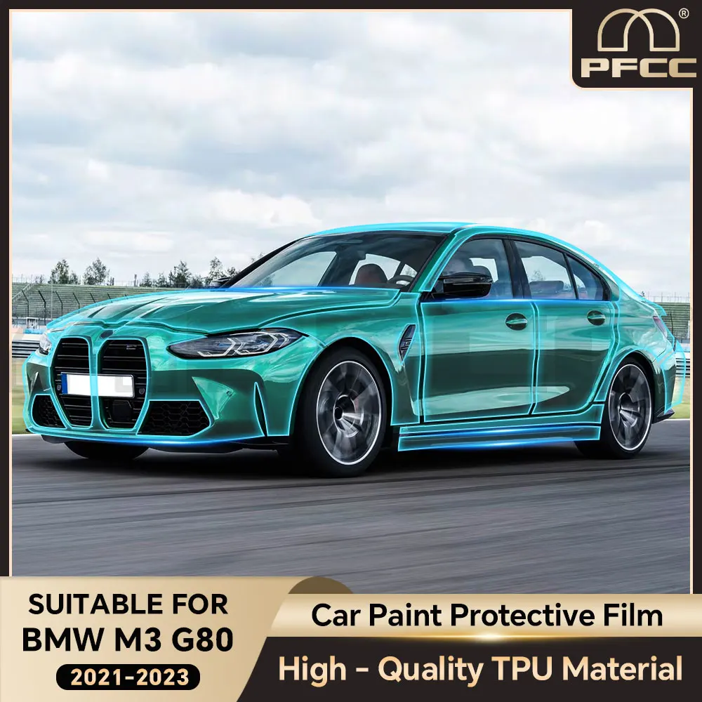 

PFCC for BMW M3 G80 2021 2022 2023 Paint Protection Film Car Anti-Scratch Body Sticker Original Pre Cut PPF TPU Transparent