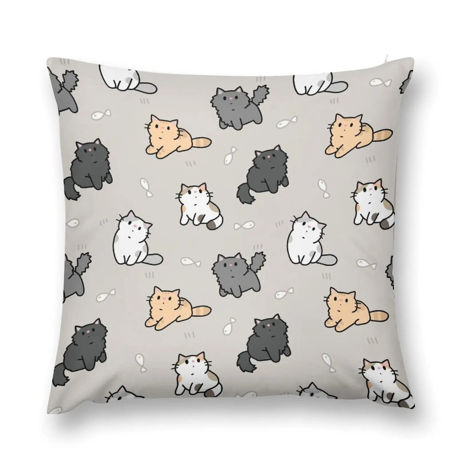 

Kittens and fish pattern Throw Pillow Pillowcases Bed Cushions Cushions Cover ornamental pillows Sofa Cushions pillow