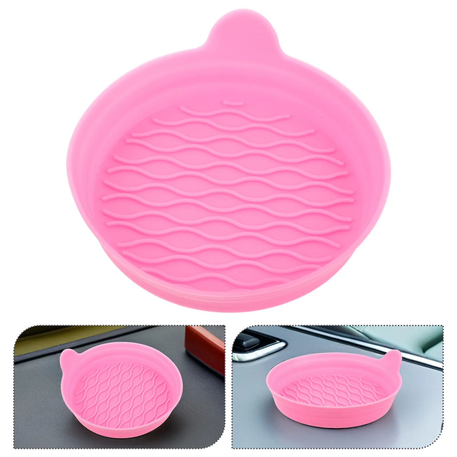 

6Pcs Pink Car Cup Coasters Universal Non-Slip Silicone Auto Drink Holder Mats Spill-Proof Interior Accessories for Women