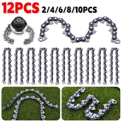 2-12PCS Chain Type Grass Cutter Replaceable Cutting Chain Blade Lawn Mower Grass Trimmer Head Chain for Woodworking Accessories