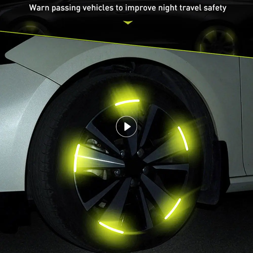 Car Wheel Sticker Durable Portable Luminous Reflective Car-styling Accessories Tire Rim Reflective Strips Multifunctional