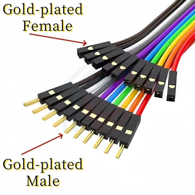 Pure Copper Dupont Wire Thickened 28 Core Female to Female Male to Female Color Cable 2.54 Terminal Connection Wire Gold-Plated