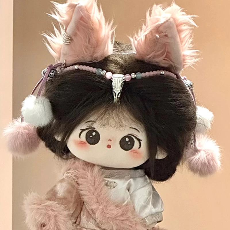 Handmade 7pc/set 20cm Doll Clothes Tibetan Robe Series Soft Pink Black Ear Accessories Dolls Outfit Cos Gift No Doll