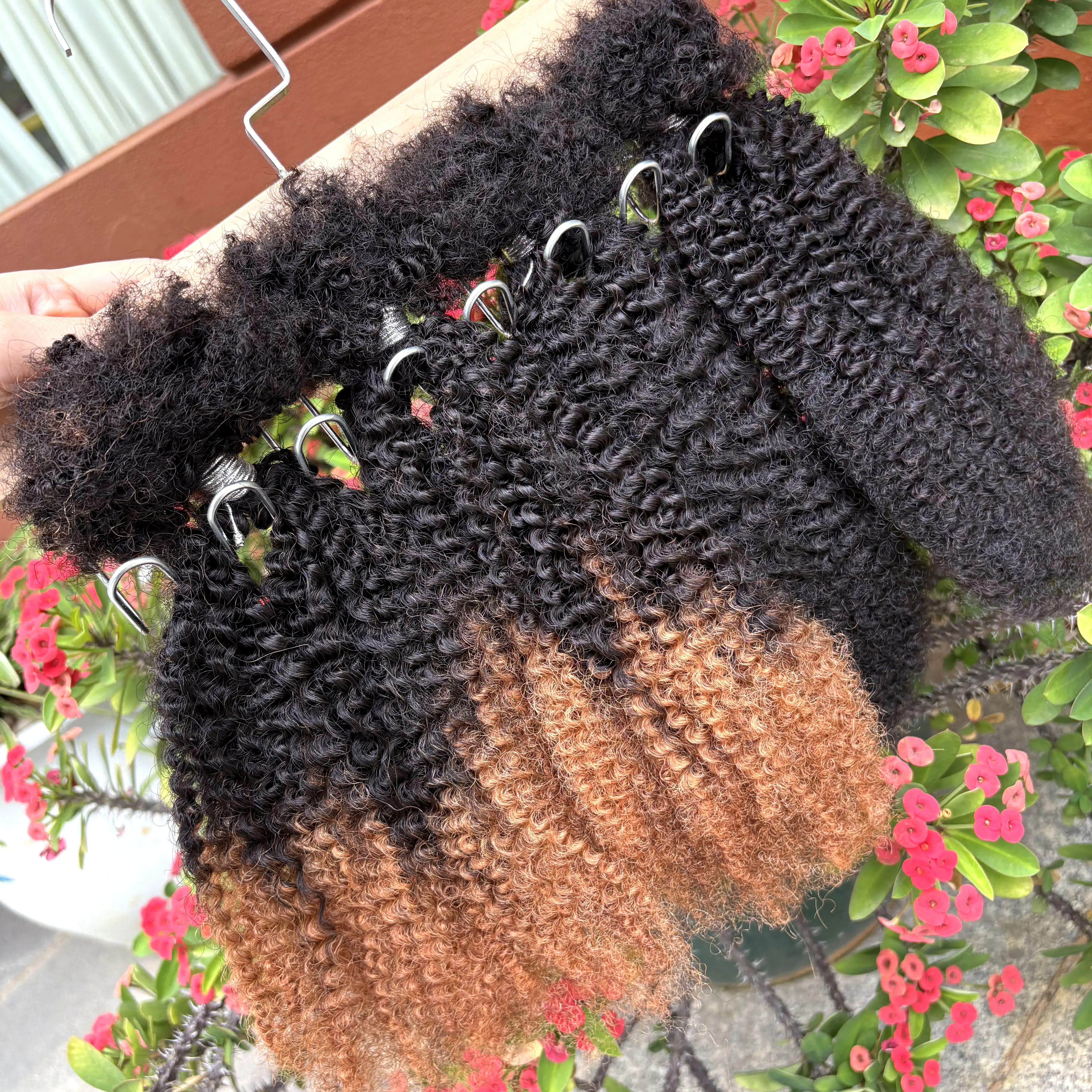 الملونة 30 جرام/الحزمة 16 بوصة 4C الأفرو غريب مجعد الشعر البشري السائبة تمديد لا لحمة ل مايكرو Locs/التقلبات/الضفائر/إصلاح Locs #3