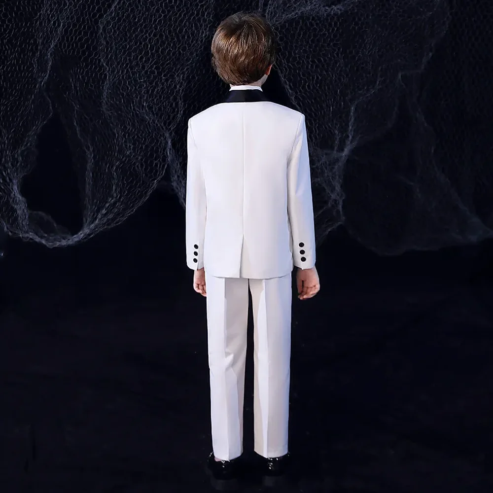 Elegant Boys Suits Fashion Shawl Lapel One Button Blazer Sets Slim Wedding Party Tuxedo Daily Formal Kids Clothes 3 Piece