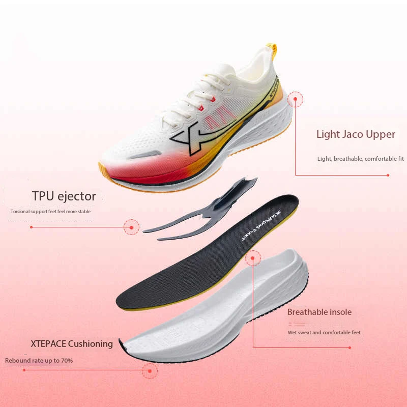 Xtep Five Speed 2.0 Running Shoes For Men  2024 Autumn Comfortable Sports Shoes Jogging Cushioning Sneakers 876319110001