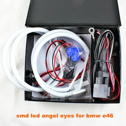 FS-AAA 4*131mm 3014 SMD LED Angel Eyes For BMW E39 E46 E38 E36 Projector Led Headlight Halo Ring Kit White For Bmw E39 E46