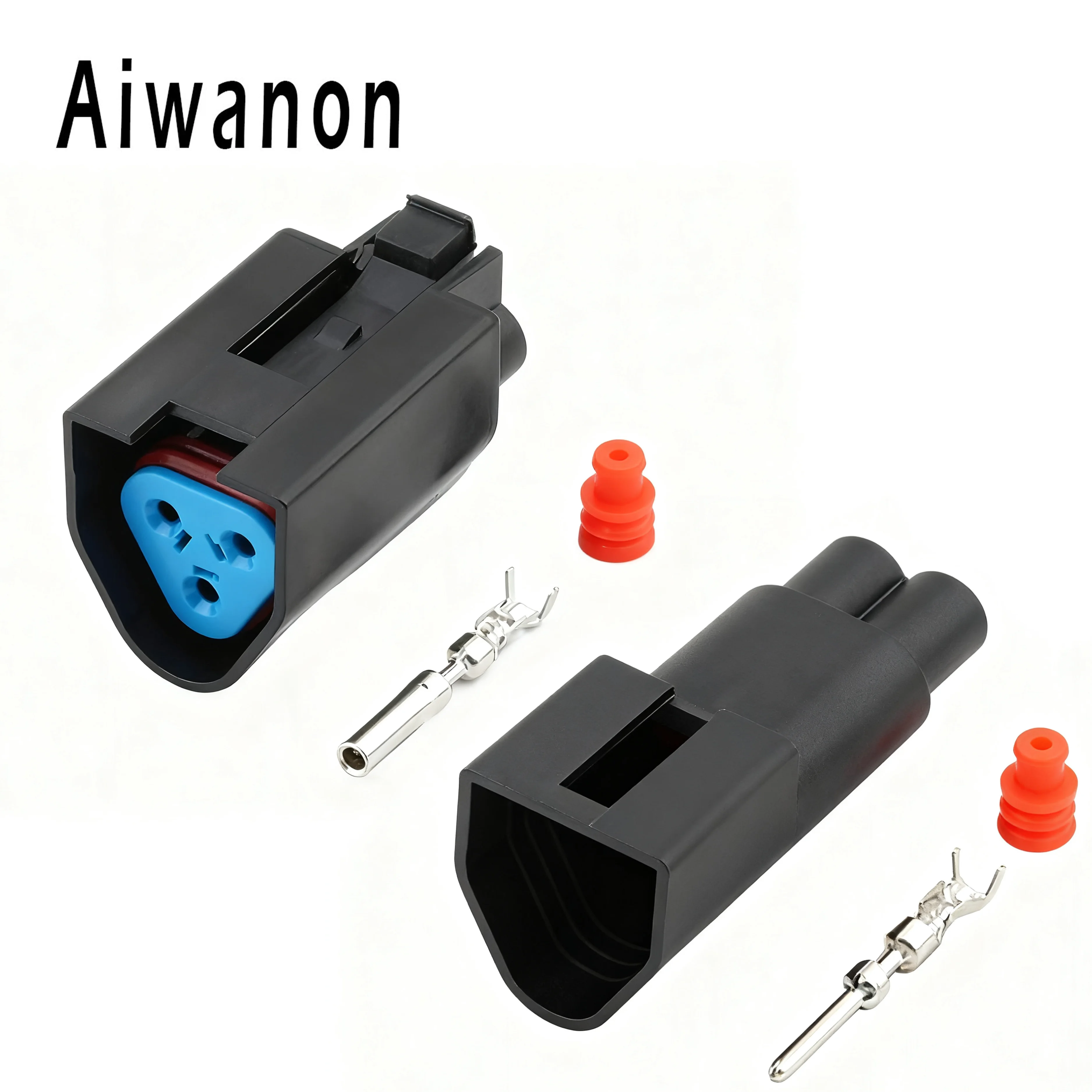 1 Set 3 Pin 3-1437712-1 Car Triangle Rubber Shell Sheath Electrical Connectors Waterproof Female Wire Harness Plug 7-1437710-9