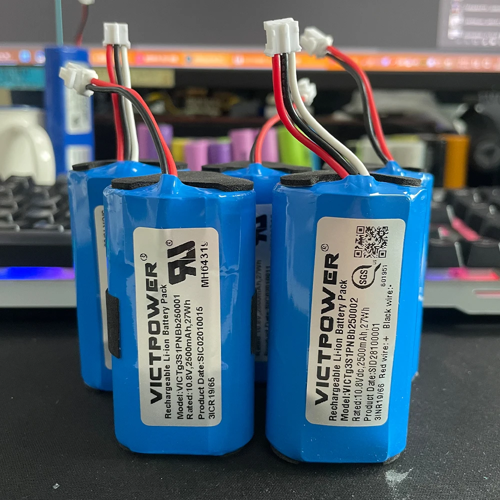 VICTPOWER 3S 18650 Li-ion Battery Pack 12V 11.1V 10.8V 2500/3500mAh Triangle with BMS for CCTV RC Model Massage Gun Speaker