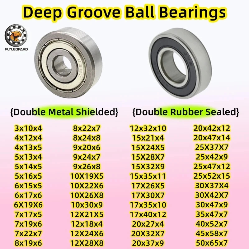 1Pcs Motor Grade Ball Bearing 6000 6001 6002 6900 6901 6902 6903 6800 6801 6802 6803 6804 6805 6806 6807 608 628 2RS / ZZ