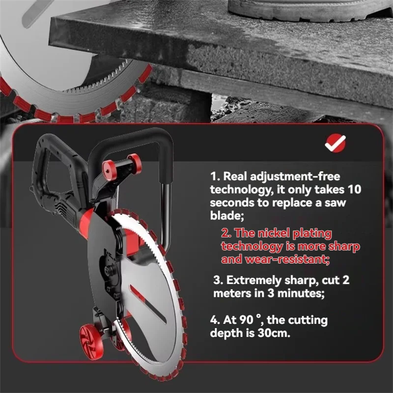 

Профессиональная электрическая циркулярная пила для резки бетонных стен и пола, бесщеточный инструмент для резки бетонных стен, армированной стали