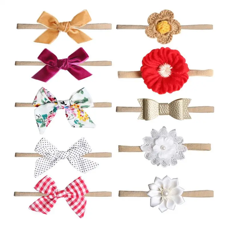 Arco headbands para meninas do bebê 10x criança hairbands acessórios para o cabelo confortável macio elástico arco de cabelo elásticos para meninas do bebê