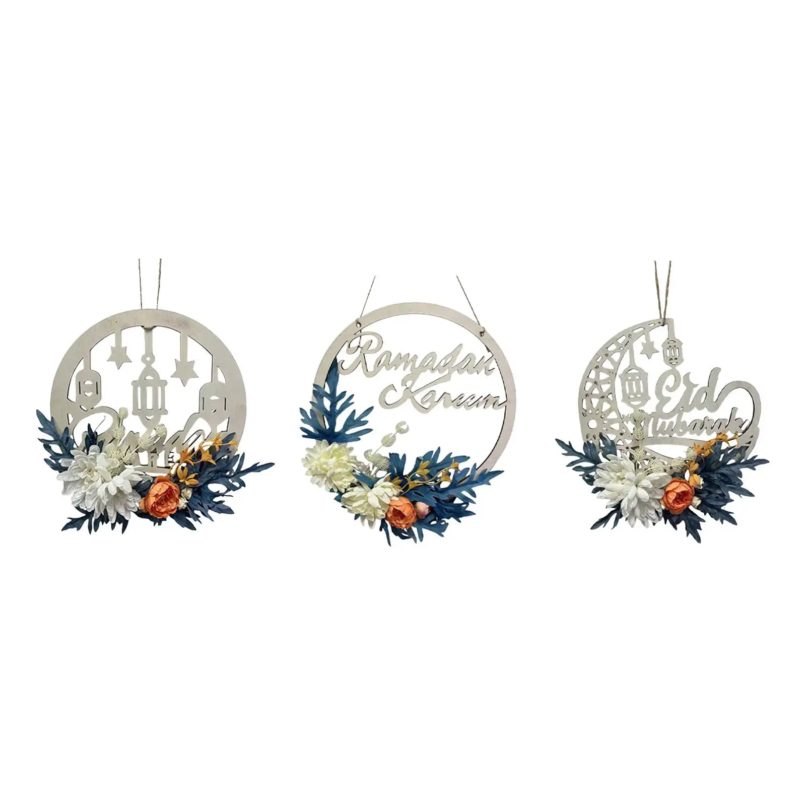 Grinalda artificial do Eid Mubarak, Festival do Ramadã, interior e exterior