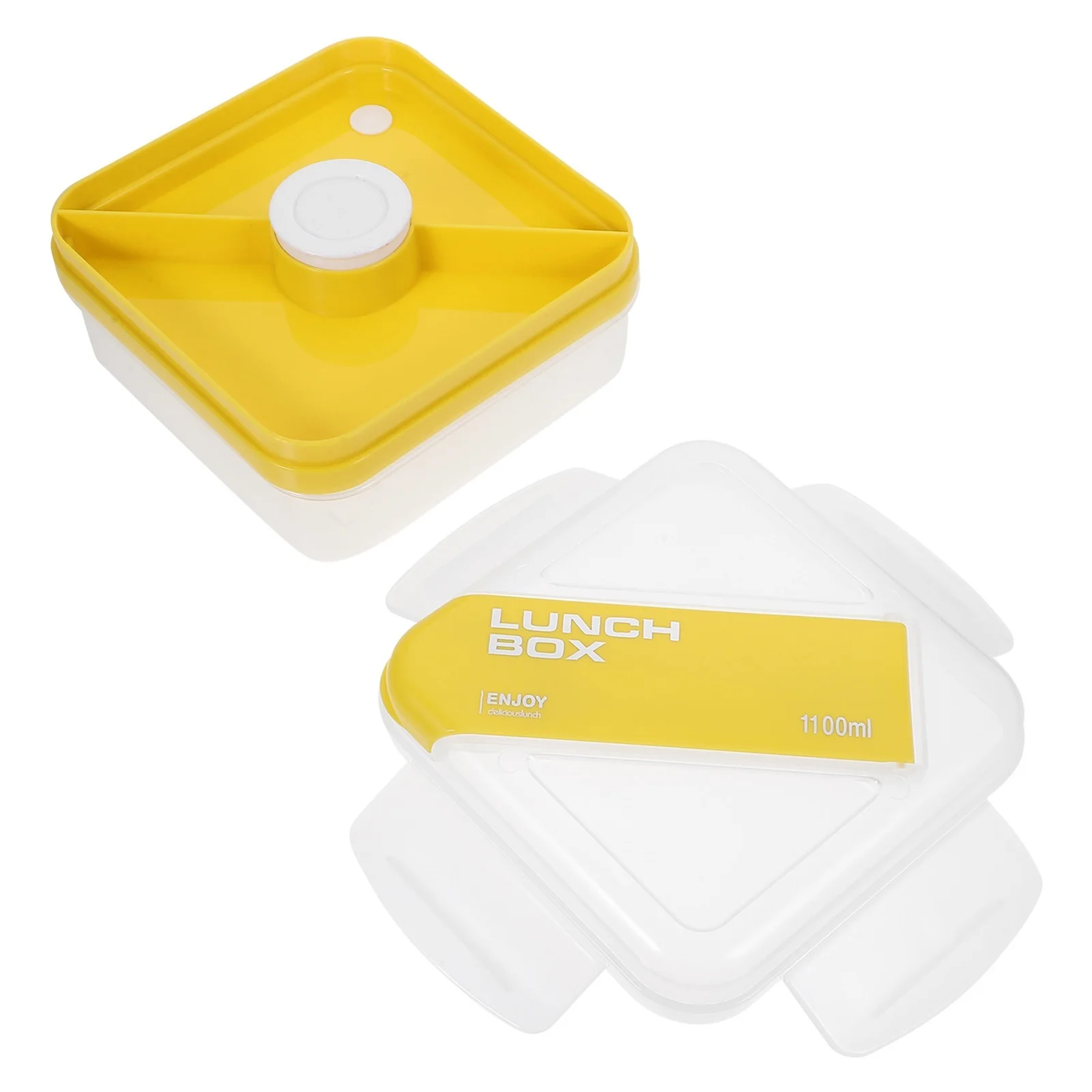 

1pc Portable Lunch Box With Compartments Food-Grade Pp Leakproof Microwaveable Bento Container For Work Travel Prep Meal