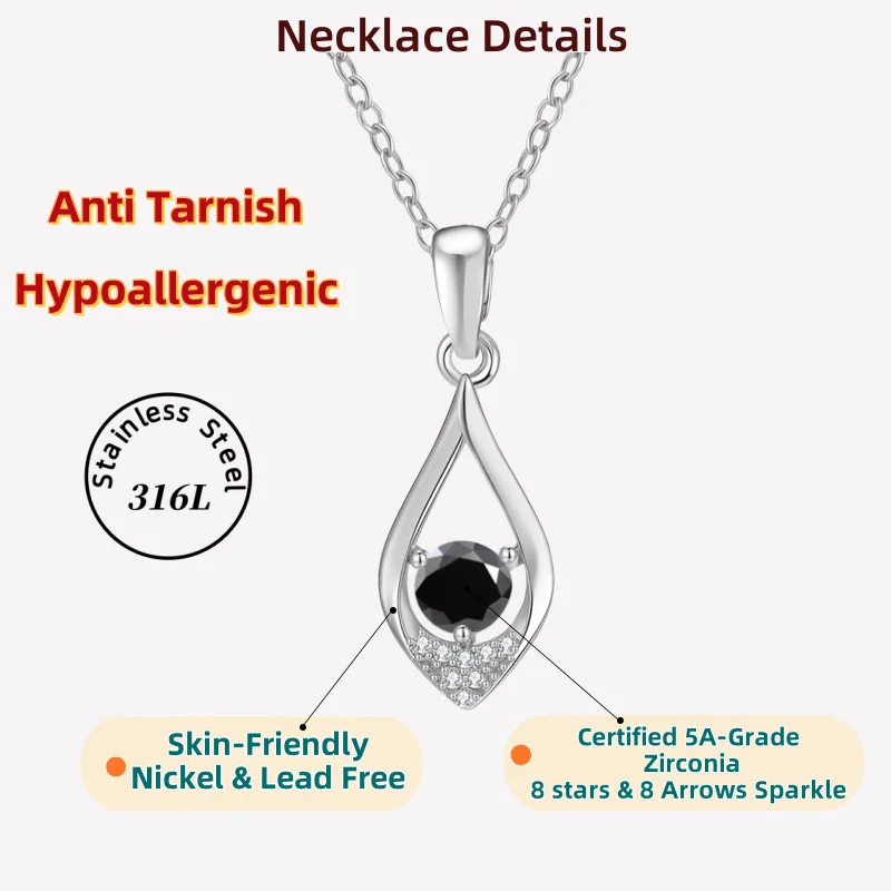 

LAMVOICE jewelry for women/ hypoallergenic necklace Christmas gift for women 0.5 carat zirconia necklace high quality jewelry