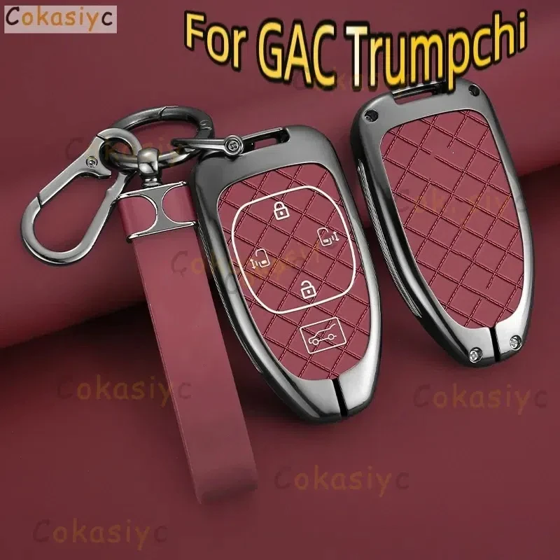 Housse de clé télécommande de voiture en cuir d'alliage de Zinc pour GAC Trumpchi nouveau Empow M9 J12 J13 J15 J16 GS8 GS4 GS3 M8 porte-clés