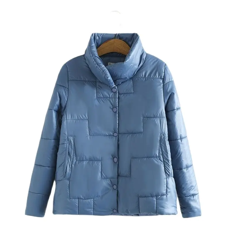 Female Outerwear Autumn Winter New 2022 Down Cotton Coat Short Single-Breasted Fashion Loose Middle-Aged Mother Ladies    Jacke