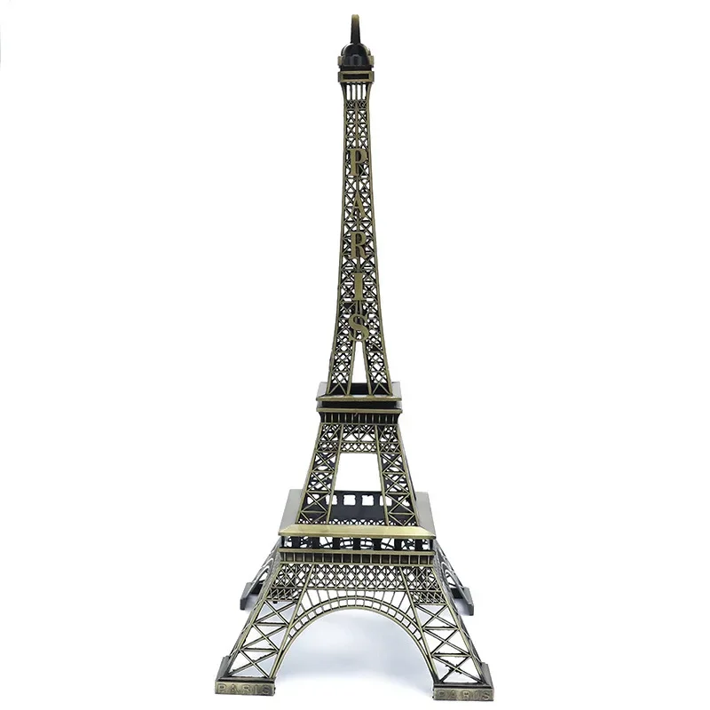 Paris Effiel Tower Figures Statues Building Model Fashion Romantic Retro Bronze Sculpture Home Desktop Metal Decorative Ornament