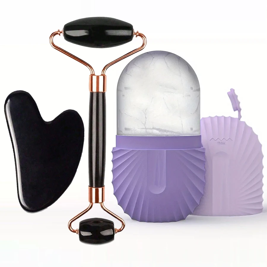 1/2/3pcs Ice Face Roller Gezichtsverzorging Ice Roller Facial Roller GuaSha Gezicht Tool Set Gezicht massage Roller Lifting Contouren