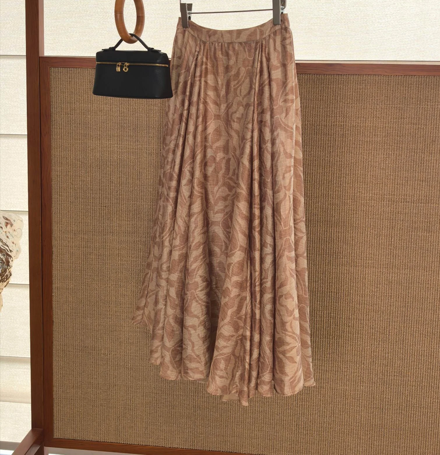 2026 Summer New Linen Blend Printed Skirt