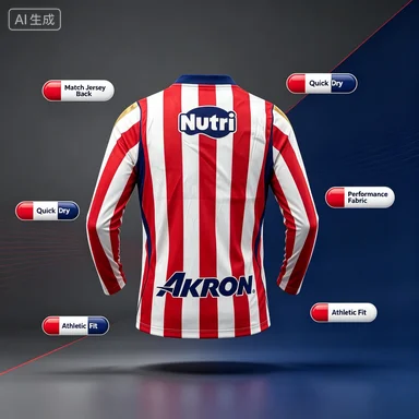 Chivas Guadalajara – Familien-Fußballtrikot-Set, langärmelig, für Kinder und Erwachsene, Unisex, Sportbekleidung, atmungsaktives Fußballshirt, Oberteil. – Detail 1
