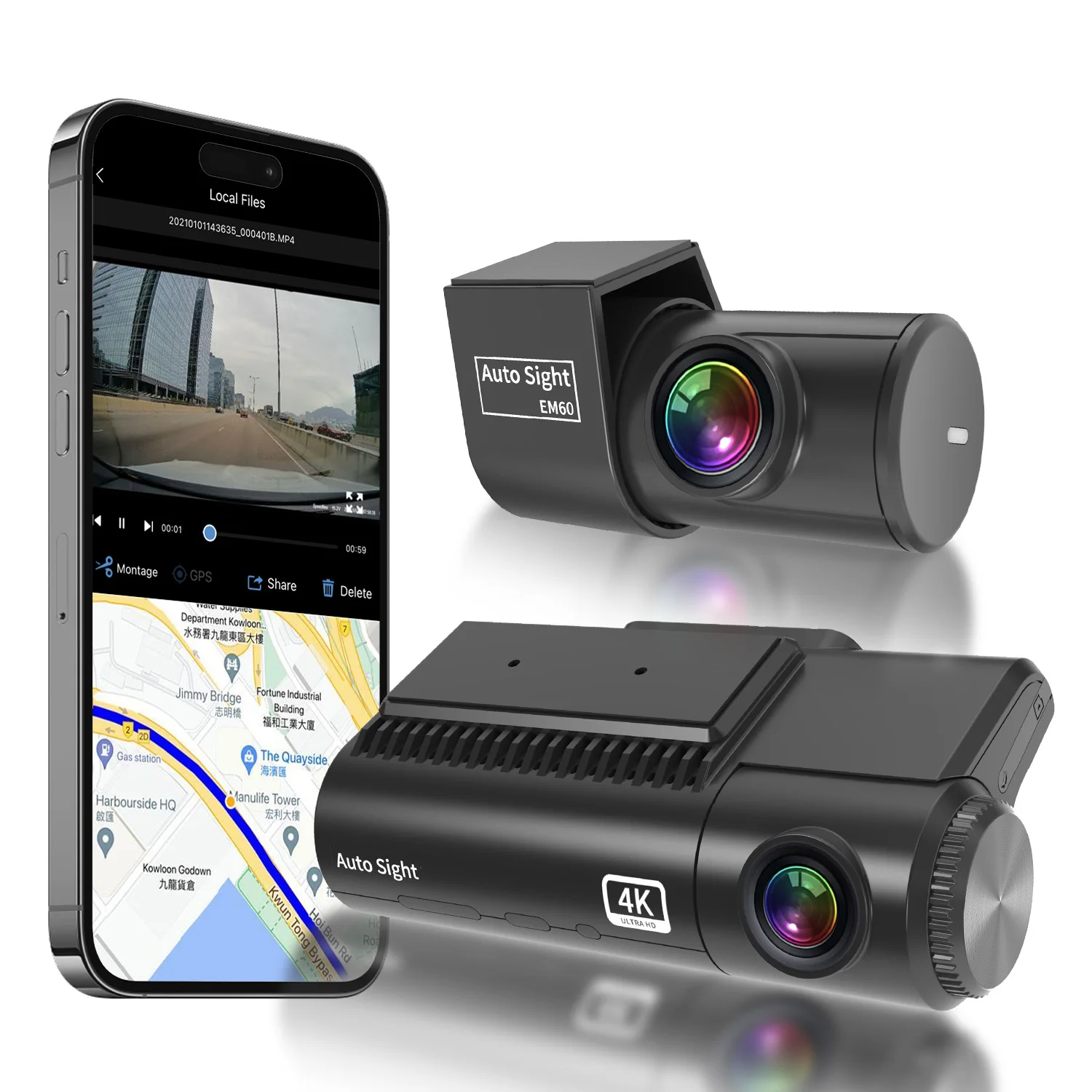 2024 New Design Dash Cam 4K Real HDR 4K Sony Starvis 2 Sensor Front and Rear Dual Dash Camera with GPS