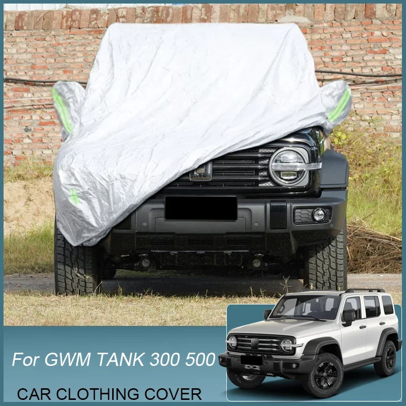 Full Car Cover Rain Frost Snow Dust Waterproof Protect Anti UV Cover External Auto Accessories For GWM TANK 300 500 2021-Present