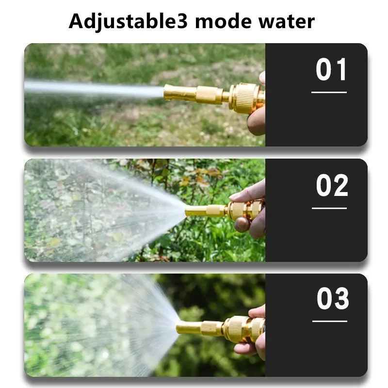 Spray Nozzle Water Gun Brass High Pressure Direct Spray Quick Connector Home Hose Adjustable Pressure Garden Sprinkler