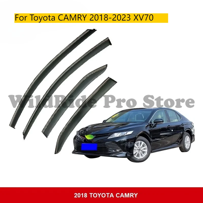 

Car Door Window Visor Vent Visor RAIN SUN GUARD WIND DEFLECTORS PROTECTOR for Toyota CAMRY 2018-2023 XV70 Weaether Shield