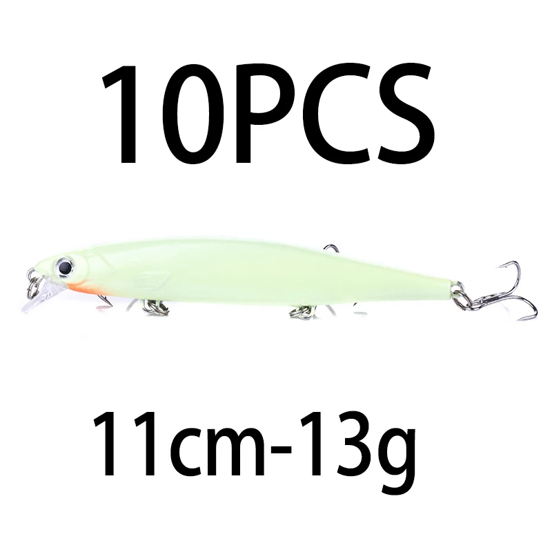 1 Stück Minnow Trolling Angelköder Laser-Hartköder 3D-Augen 11cm 13g Wobbler für Barsch, Hecht, Wolfsbarsch, Sinkender Jerkbait