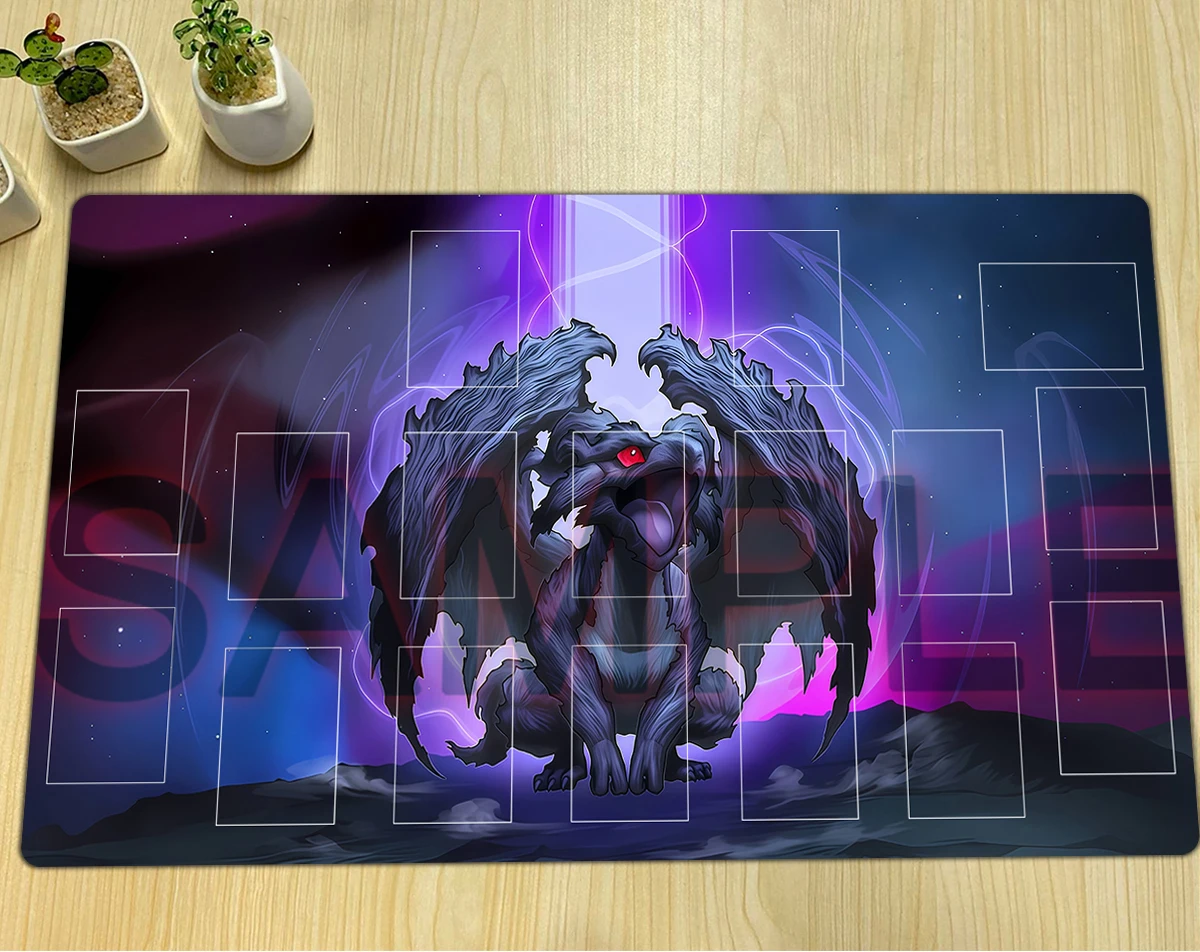YuGiOh Nebulus, Dragon Ruler of Mishaps Playmat TCG CCG Mat Board Game Pad Trading Card Game Mat Rubber Mousepad Bag 600x350x2mm