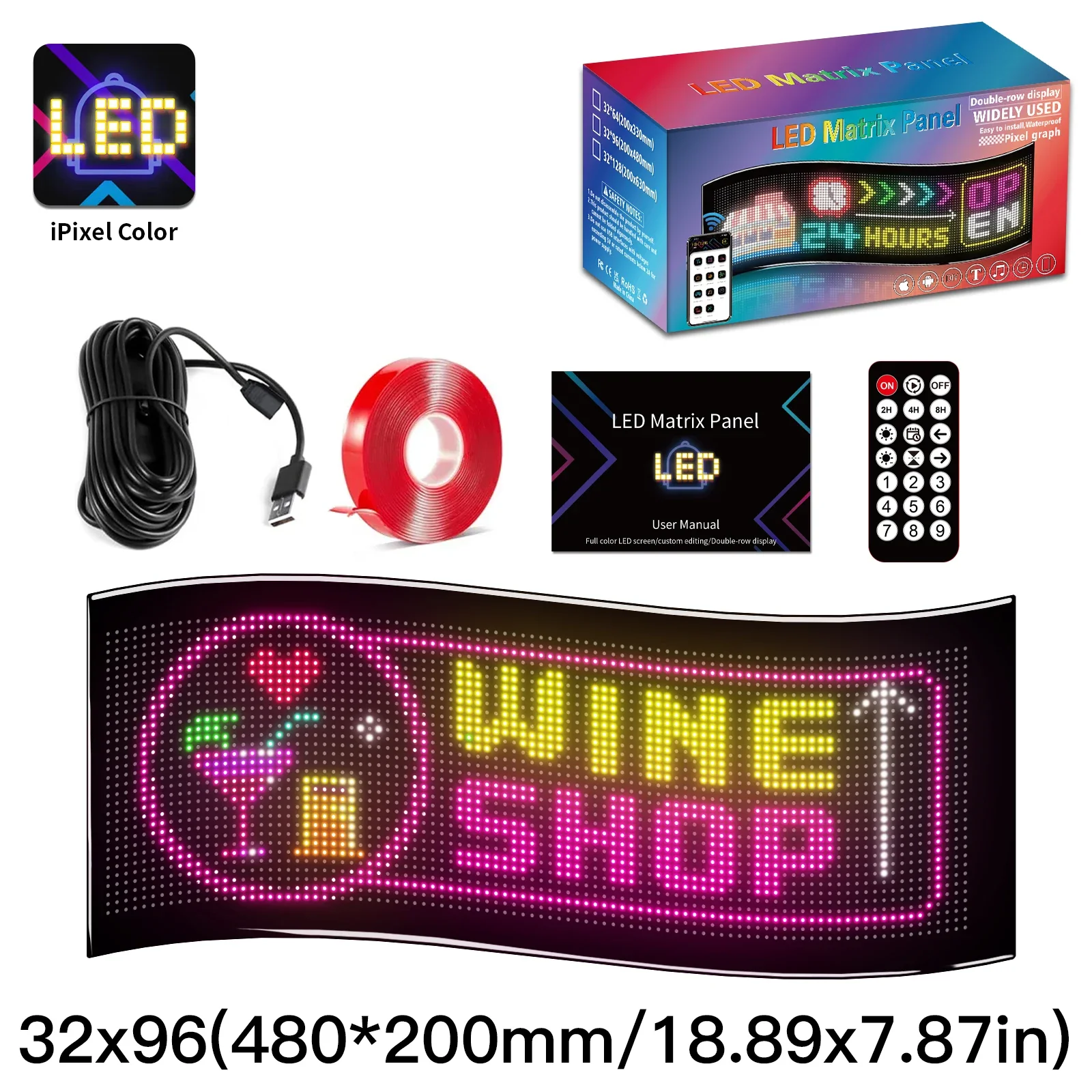 LED Matrix Pixel Panel Car Windshield Screen Bluetooth Flexible LED Display Screen LED Mini Flexible LED Display Board